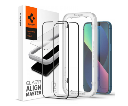 Szkło i folia ochronna SPIGEN Szkło hartowane ALM GLASS FC 2-PACK IPHONE 13 / 13 PRO BLACK